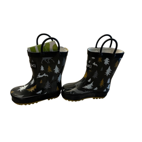 Oaki Black Wildlife Tracker Rain Boots Toddler 4T NWT - Picture 4 of 10